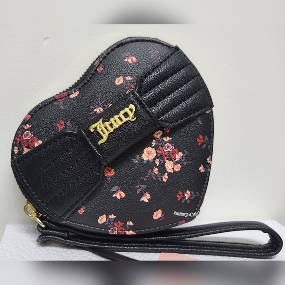 Juicy Couture Handbags - JUICY COUTURE Ditzy Rose Black Pretty Bow Heart Za NWT SALE SALE SALE